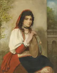John Robert Dicksee, Untitled, oil on canvas 46 x 38.5cm