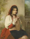 John Robert Dicksee, Untitled, oil on canvas 46 x 38.5cm