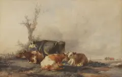 Thomas Sidney Cooper, Untitled, watercolour 30 x 45.6cm