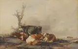 Thomas Sidney Cooper, Untitled, watercolour 30 x 45.6cm