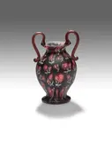 Murrine Floreali Vase by Fratelli Toso, blown murrine glass with applied handles, sold Oct 2020