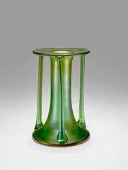 Vase by Josef Hoffmann, for Loetz, blown and applied glass with iridized surface, sold Oct 2020