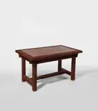 Lockwood de Forest, Library Table, teak, carved by the Ahmedabad Wood Carving Company, Ahmedabad, India, possibly assembled in New York