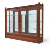 Lockwood de Forest, Bookcase, teak, glass, carved by the Ahmedabad Wood Carving Company, Ahmedabad, India, possibly assembled in New York