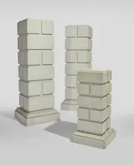 American Modern, Pair of Rusticated Pedestals