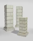 American Modern, Pair of Rusticated Pedestals