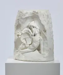 George Grey Barnard, Death of a Poet, 1906, carved marble relief, signed and dated to the lower right 'Barnard 1906'