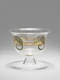 Le Pantere Vase by Vittorio Zecchin, for Artistica Barovier, blown glass with hand painted enamel decoration, enamel mark 'AB', sold Oct 2020