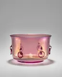 Rare Vase with Handles by Vittorio Zecchin, for MVM Cappellin, blown glass with iridized surface and applied handles and rings, sold Oct 2020