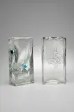 Fulvio Bianconi, Two Vases, for Toso Vetri d'Arte, blown glass, smaller example engraved 'FULVIO BIANCONI 1983'