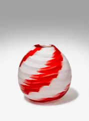 Archimede Seguso, Vase with Net of Bands, for Vetreria Archimede Seguso, internally decorated glass, engraved 'Archimede Seguso Murano'