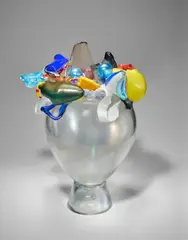 Mario Bellini, Sogni Infranti vase, for Venini, blown and applied glass with iridized surface, engraved 'Mario Bellini Venini 1992/05'