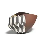 Jon Middlemiss, Optical Cube Vessel, glazed stoneware, impressed momogram on underside