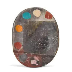 Untitled (Plate) by Jun Kaneko, glazed earthenware, incised underneath 'Kaneko 82', offered Jun 2020