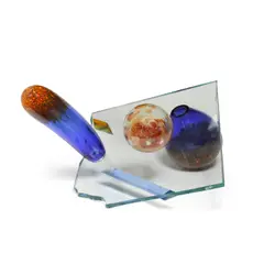 René Roubíček, Sculpture, blown glass and plate glass, incised 'Roubicek 1992'