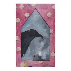 Blue Raven by Therman Statom, mixed media, glass, apparently unsigned, offered Jun 2020