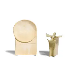Jb Blunk, Group of Two Sculptures, glazed ceramic, the larger work incised with artist's initials and additional inscription in ink 'JANE'