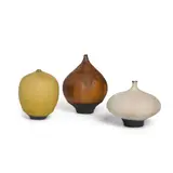 Rose Cabat, Group of Three Feelies, glazed porcelain, each incised 'CABAT' on the underside, two further numbered