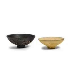 Two Bowls by James Lovera, volcanic glazed earthenware, each incised 'lovera', sold Jun 2020
