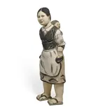 Akio Takamori, Untitled (Standing Figure), earthenware with painted features, painted 'AKIO 2002'