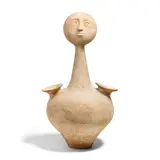 Waistel Cooper, Female Figural Vase, partially glazed stoneware, signed on underside 'Waistel'