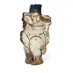Rudy Autio, Early Vessel With Nude, glazed earthenware, backside of base signed in glaze 'Autio 64'