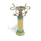 Phillip Maberry, Vessel on Pedestal, decorated and glazed earthenware, vessel inscribed and dated 'Maberry 87' and pedestal inscribed 'Maberry'