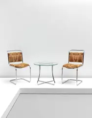 Low occasional table, model no. HT5 by Pe'l, 1931-1932, Chromium-plated tubular steel, glass, offered Oct 2020