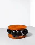 Erik Johansson, Coffee table, 1940, Burr elm-veneered wood, painted wood
