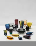 Kaj Franck, Group of twelve vases and four dishes, model nos. KF 113, 208, 210 (Willowleaf), 212, 215, 233