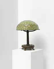 'Pansy' table lamp by Tiffany Studios, circa 1910, Patinated bronze, leaded glass, sold Oct 2020