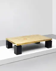 Georges Mathias, Untitled, Etched brass, agate, painted wood