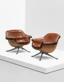 Angelo Mangiarotti, Pair of rare armchairs, model no. 1110, from the 'Triennale Di Milano'
