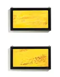 Fausto Melotti, Two tiles, circa 1965, Glazed earthenware