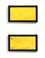 Two tiles by Fausto Melotti, circa 1965, Glazed earthenware, sold Oct 2020