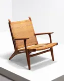 Easy chair, model no. CH27, designed 1951 by Hans J. Wegner, Oak, cane, sold Oct 2020