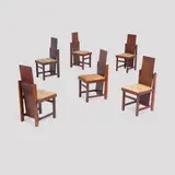 Frank Lloyd Wright, Set of Six Dining Chairs
