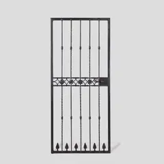 Samuel Yellin, J. Walter Thompson Company Offices Graybar Building Gate, wrought iron, concentric coiled handle, frame stamped '3'