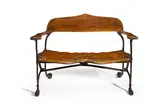 Antoní Gaudí, Rare Prayer Bench, olive wood, wrought-iron