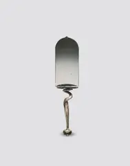 Albert Cheuret, Console au Boa, silvered bronze, black marble, surmounted with a rounded mirror