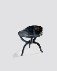 Paul Iribe, Tripod Stool, 1914, carved ebony, mother-of-pearl and box wood inlays, signed and dated for 1914