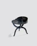 Paul Iribe, Tripod Stool, 1914, carved ebony, mother-of-pearl and box wood inlays, signed and dated for 1914