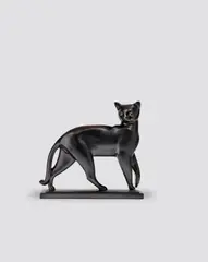Alexandre Kelety, Chat Debout, bronze with black patina