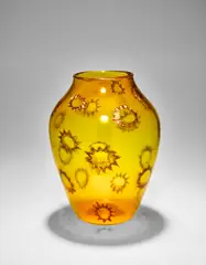 Giuseppe Barovier, Murrine Vase, for Artisti Barovier, blown glass applied with star murrines, aventurine lip wrap, applied with murrine monogram 'AB'