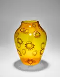 Giuseppe Barovier, Murrine Vase, for Artisti Barovier, blown glass applied with star murrines, aventurine lip wrap, applied with murrine monogram 'AB'
