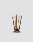 Albert Cheuret, Lamp Model 'Aloès', patinated bronze and alabaster