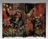 La Forêt by Jean Dunand & Francois-Louis Schmied, after a design by Francois-Louis Schmied, lacquered wood, four-fold paneled screen, sold Dec 2020