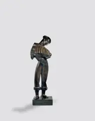 Ferdinand Parpan, Matelot Accordéonniste, bronze with dark patina