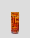 Ercole Barovier, Tessere Ambra Vase, for Barovier & Toso, alternating tesserae glass edged in amethyst, engraved 'Barovier & Toso Murano' and with label 'Barovier & Toso'