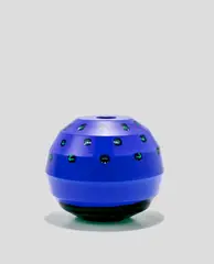Yoichi Ohira, Unique Murrine Blues Vase, green and blue incalmo glass with transparent murrines, engraved '1999 Yoichi Ohira Mo